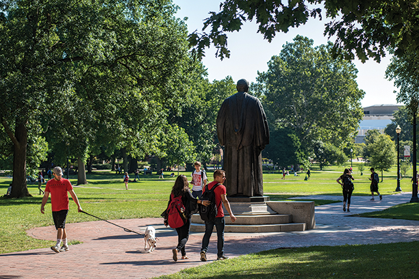 ohio university campus with students 