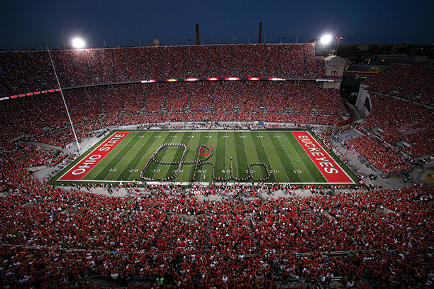 OSU’s marching band spells out its true colors. 