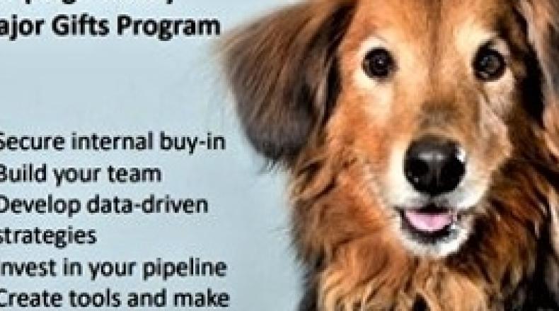 image of dog and text major gifts program