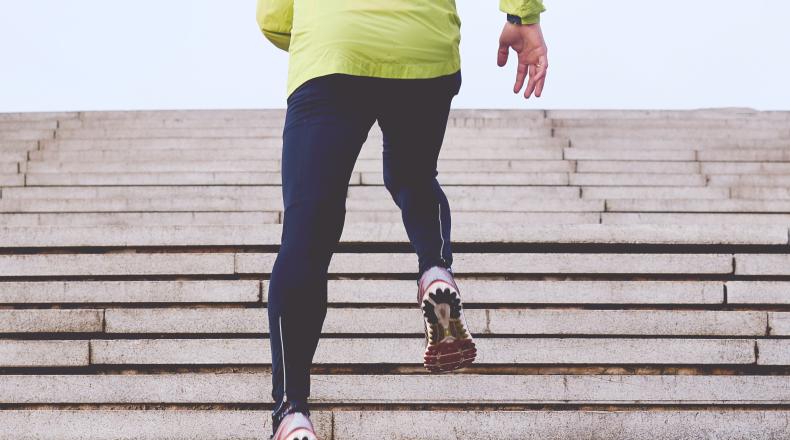 running up stairs