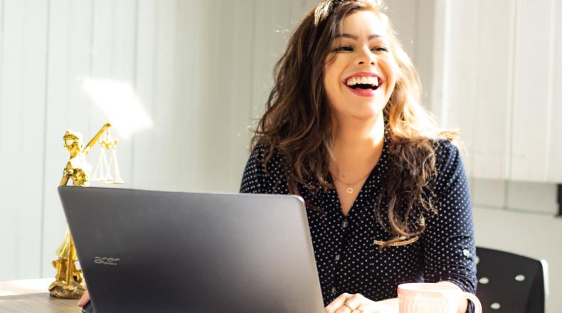 woman laughing