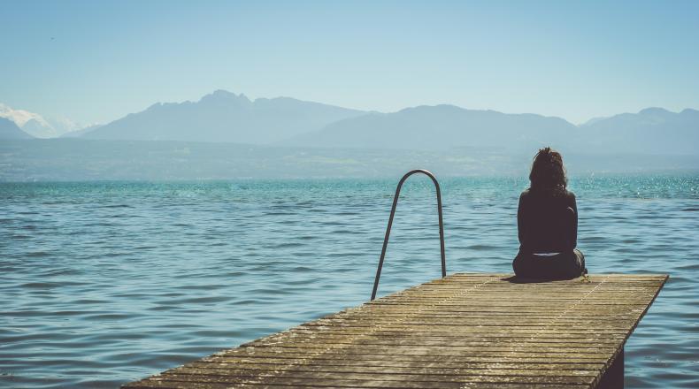 women on pier