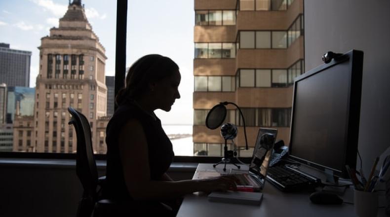 woman at computer