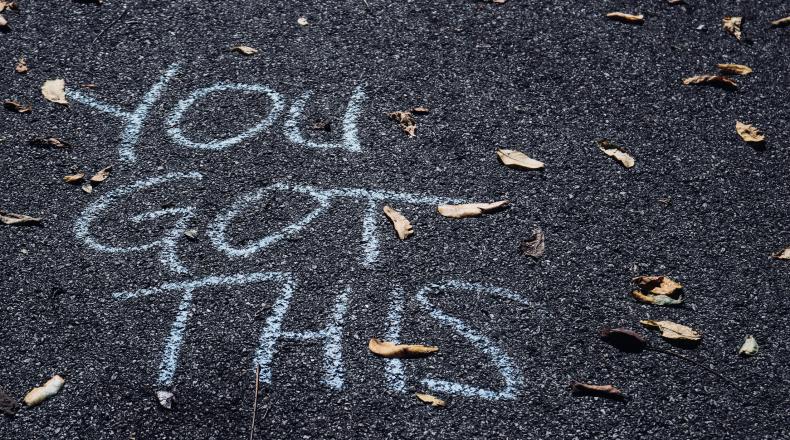 chalk writing on pavement