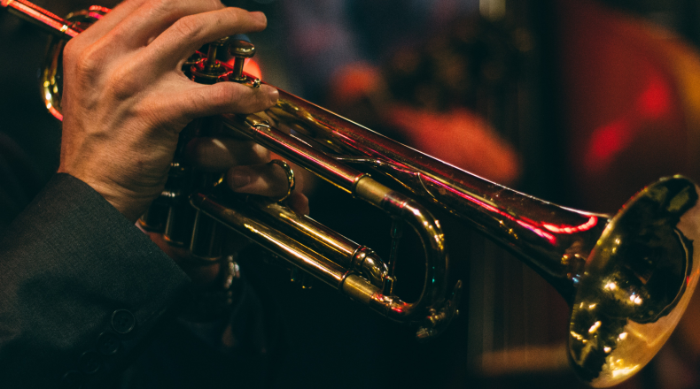 New Orleans themed man with trumpet