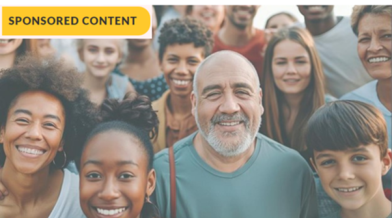 diverse group of people smiling at camera