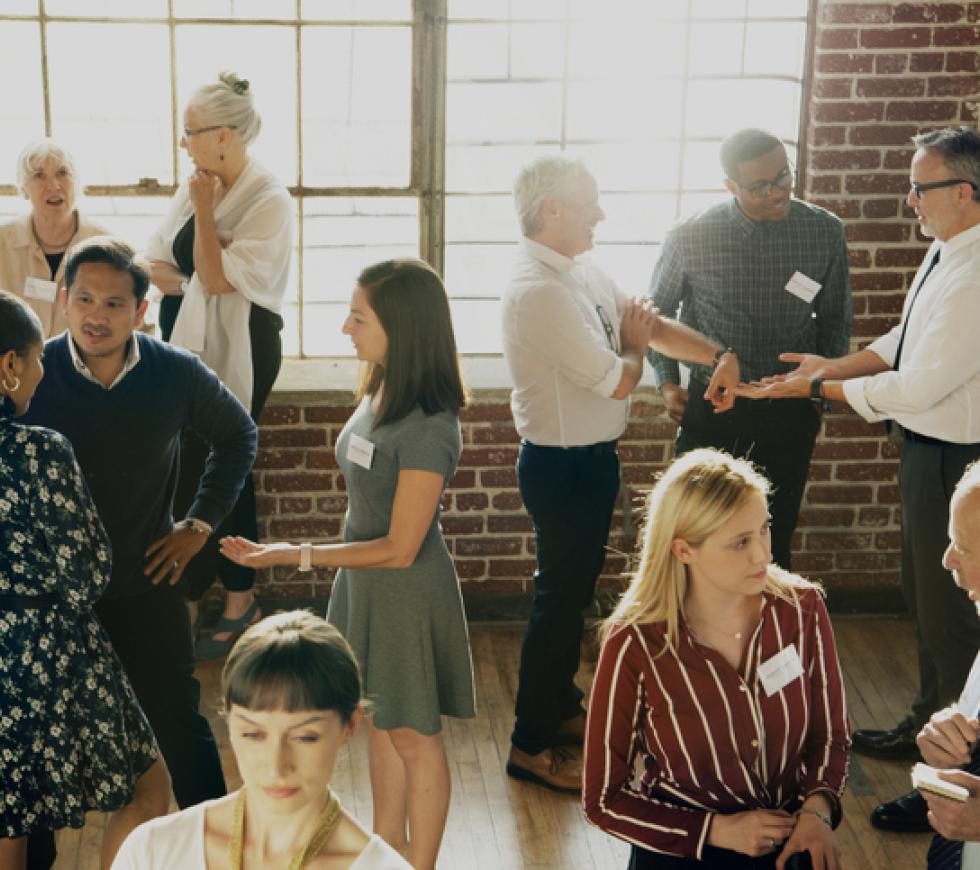 Businesspeople in a business conference stock photo