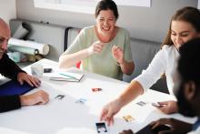 colleagues around table