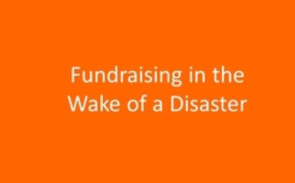 text reads fundraising in the wake of disaster