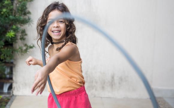 girl with hula hoop