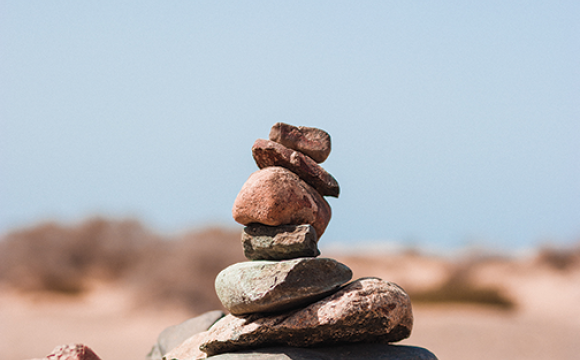 rocks stacked in a rock garden