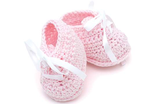 pink baby booties