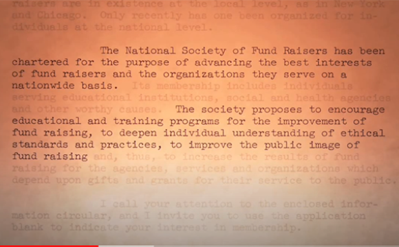 Original text from the National Society of Fund Raisers charter.