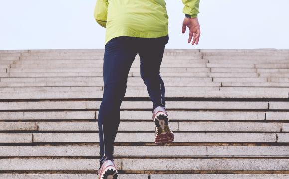 running up stairs