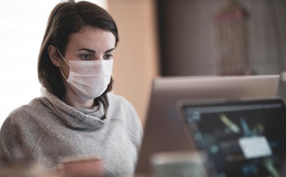 woman wearing mask