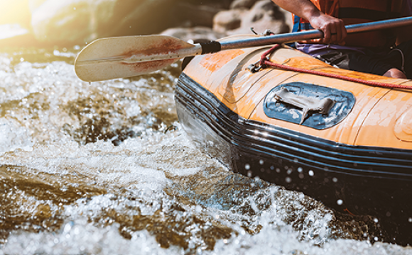 raft in white water rapids