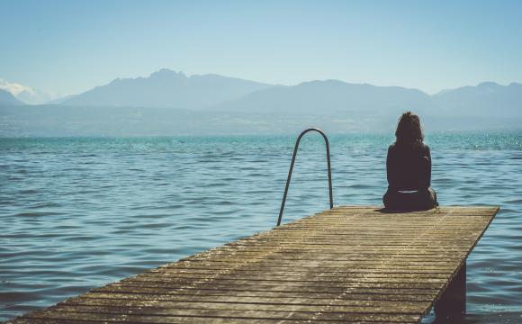 women on pier