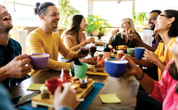 smiling group of diverse people