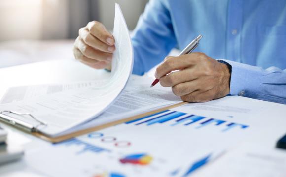 Business and finance working stock photo